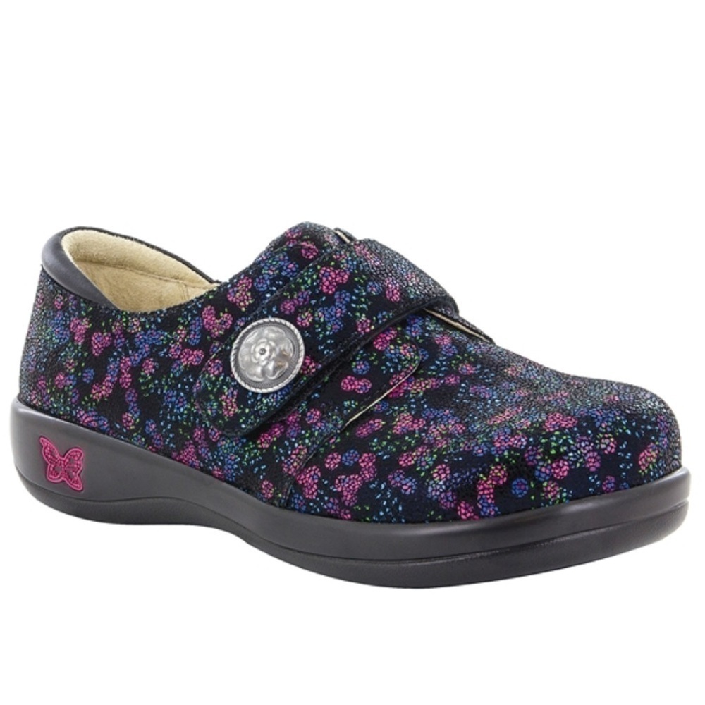 Alegria Joleen Sweetums Metallic Floral Slip On Professional Shoes
